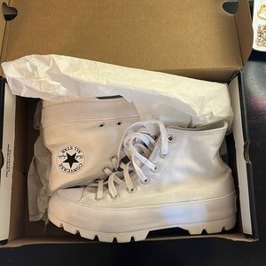 White converse lugged size 8
